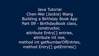 Java Tutorial Birt ay Book App 09