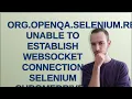 org openqa selenium remote http ConnectionFailedException Unable to establish websocket connecti