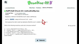 Java Practice It Self-Check 8 9 methodCallSyntax classes encapsulation instance methods
