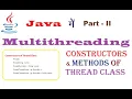 Important Constructors and Methods of Thread Class in Java