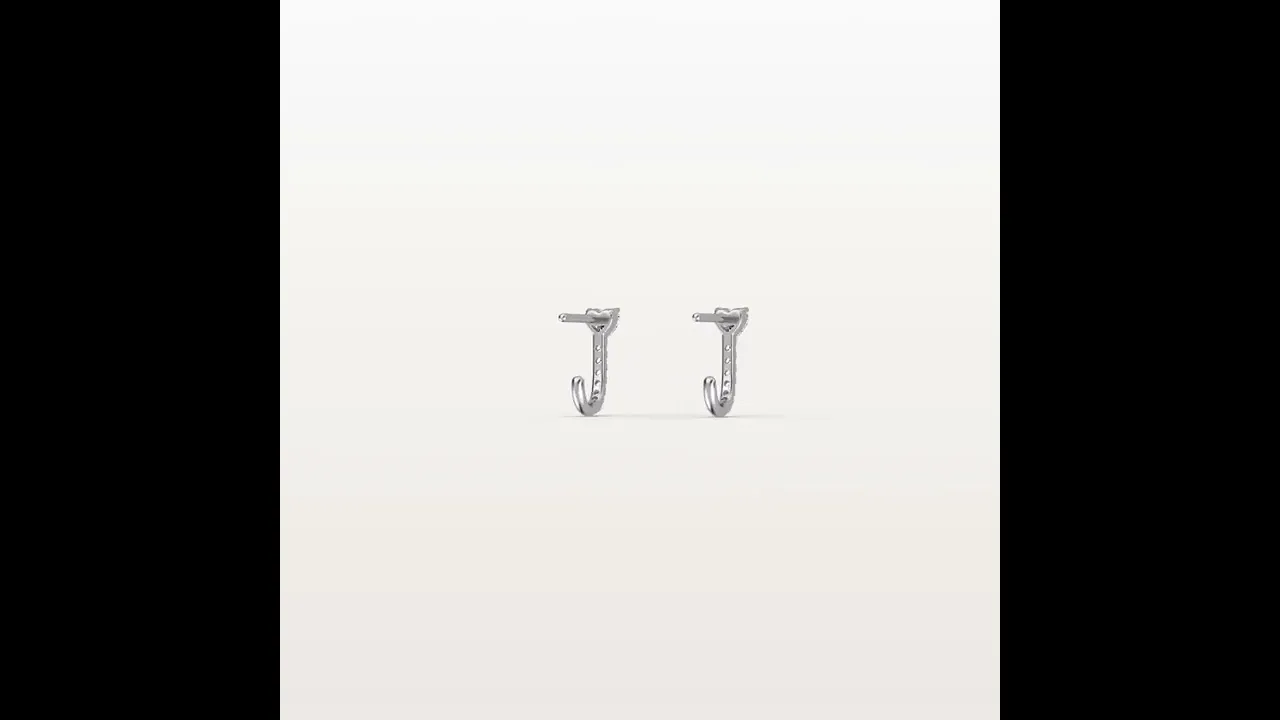 Heart Lab Diamond Half Hoop Earrings in 14K Solid Gold/Platinum