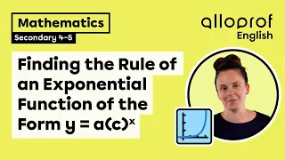 Finding the Rule of an Exponential Function of the Form y a c x Alloprof