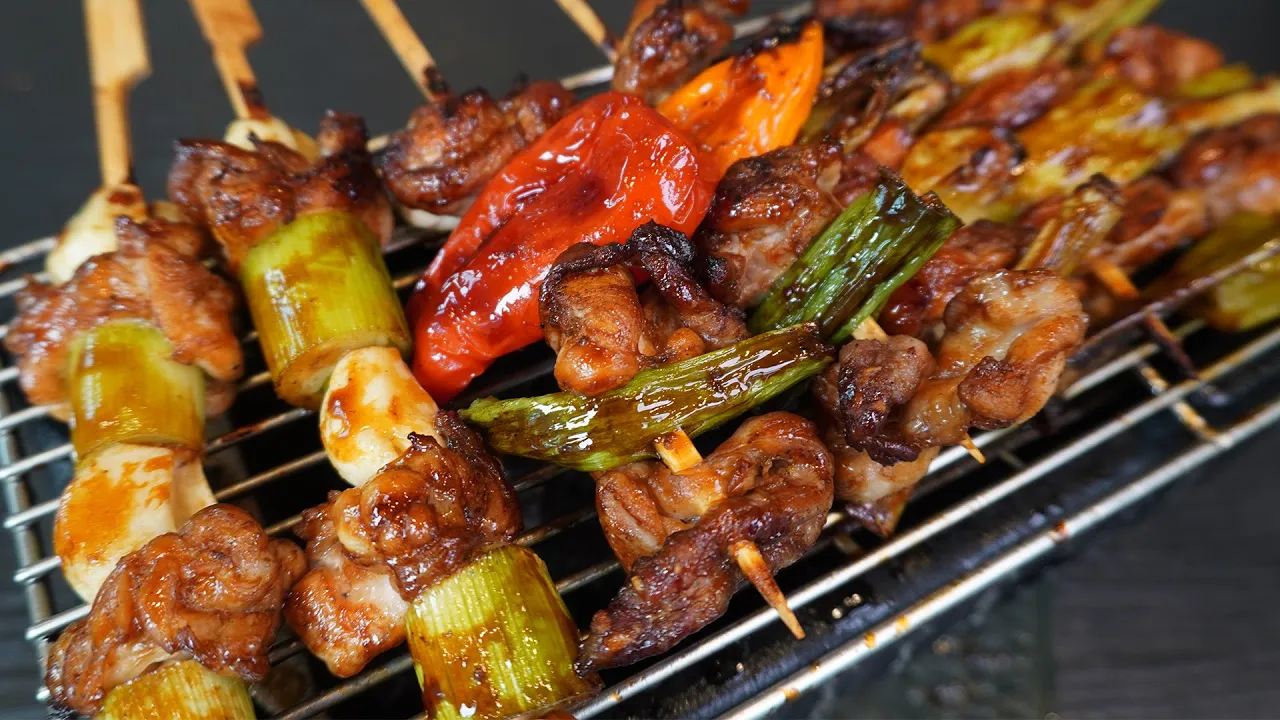 닭목살 꼬치와 튀김