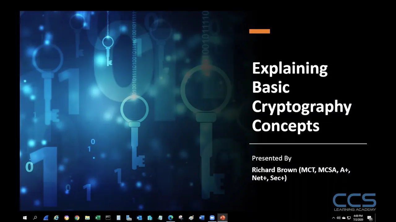 Basic Cryptography Concepts | A Webinar on Cryptography Concepts | CompTIA Security+ Course