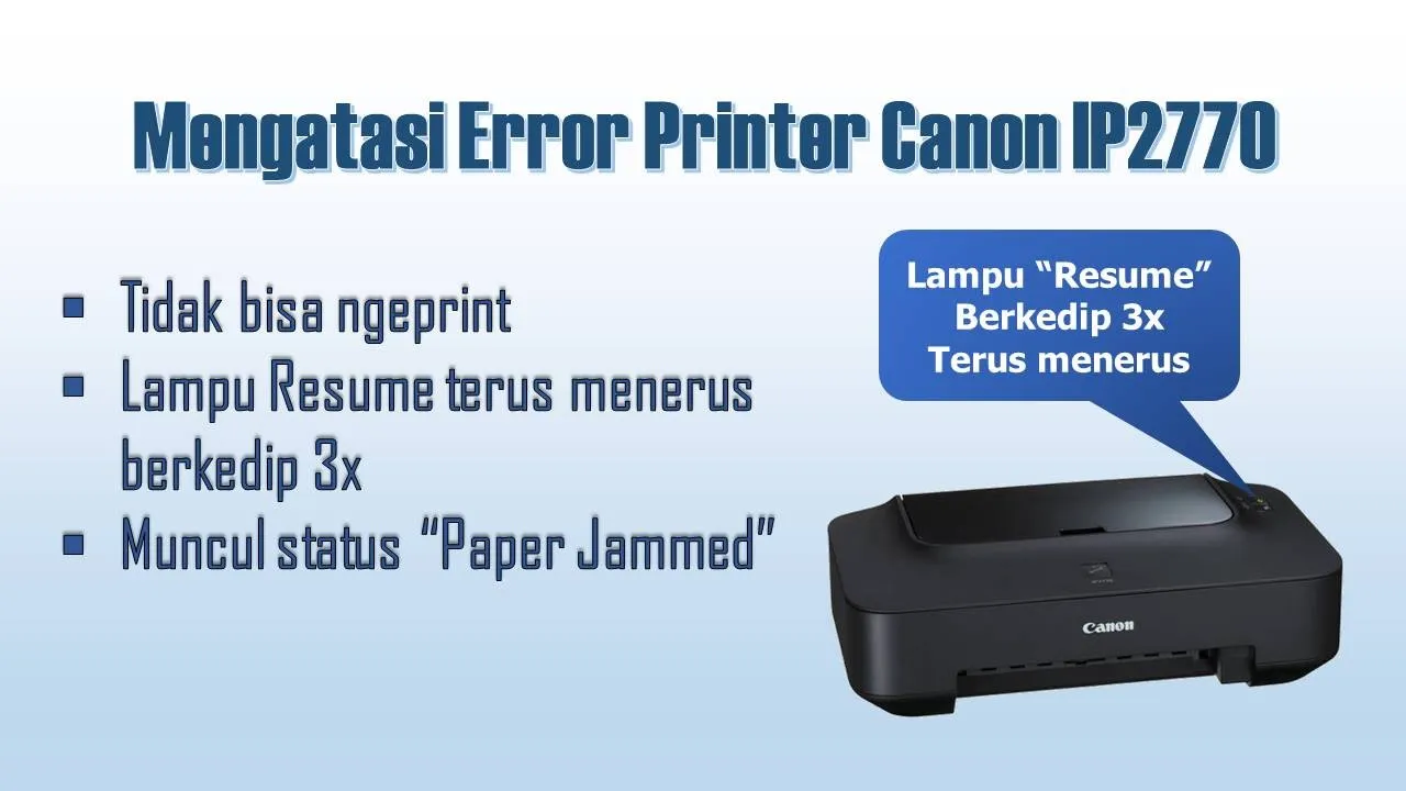 Hay teman-teman kali ini saya akan membuat video tutorial Cara Mengatasi Lampu Printer Canon IP2770 . 