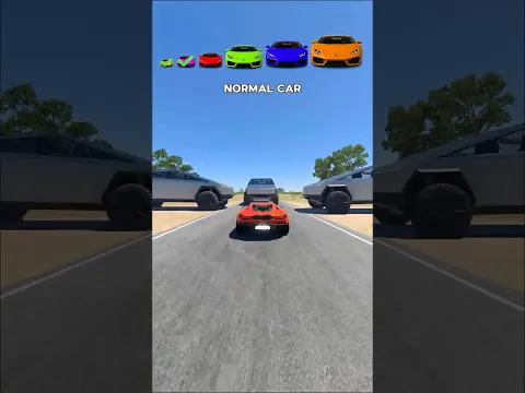 Big & Small Cars vs Triple Clash Tesla Cybertruck