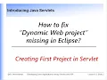 How to fix the problem if Dynamic Web Project is Missing in Eclipse