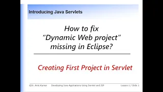 How to fix the problem if Dynamic Web Project is Missing in Eclipse