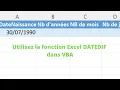 Comment utiliser la Fonction Excel DATEDIF en VBA