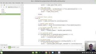 Bitboard CHESS ENGINE in C improving EVALUATION mobility and king safety