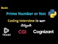 Python Program to check Prime Number or Not How to Learn Coding Python in Telugu