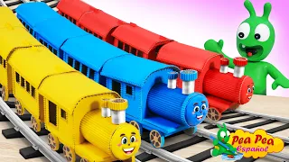 🚂 Trenes de Juguete de Colores | La Divertida Aventura de Pea Pea - Dibujos Animados para Niños