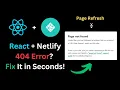 Fix Page Not Found Error on React Website Hosted on Netlify Access Authority