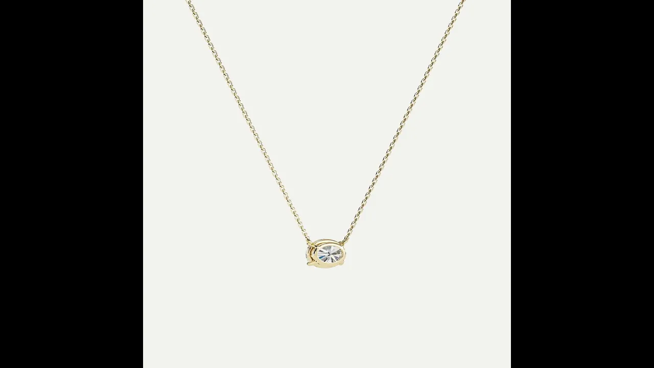 Oval Lab-Grown Diamond Solitaire Pendant Necklace