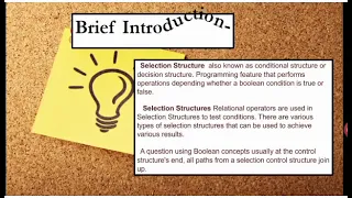 Selection Structure PROGRAMMING JAVA Use the Appropriate Language Syntax for Selection Construct