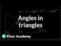 Triangle angle example 3 Angles and intersecting lines Geometry Khan Academy