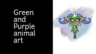 Izzy s - Green And Purple Animal Art