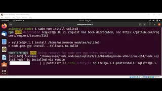 Install SQLite md5 and create database and table in NodeJS