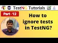 P12 - How to ignore tests in TestNG TestNG Testing Framework