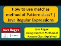How to use matches method of Pattern class Java Regex Java Regular Expressions regex in java