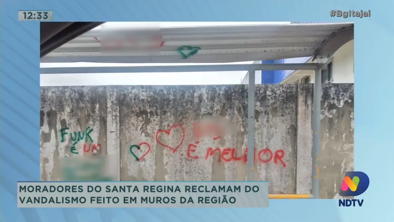 Moradores do bairro Santa Regina reclamam do vandalismo feito em muros da região