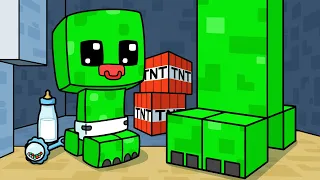 LIFE of a Minecraft CREEPER... (Cartoon Animation)