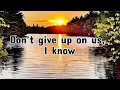 DON'T GIVE UP ON US - DAVID SOUL | LYRICS | REMASTERED