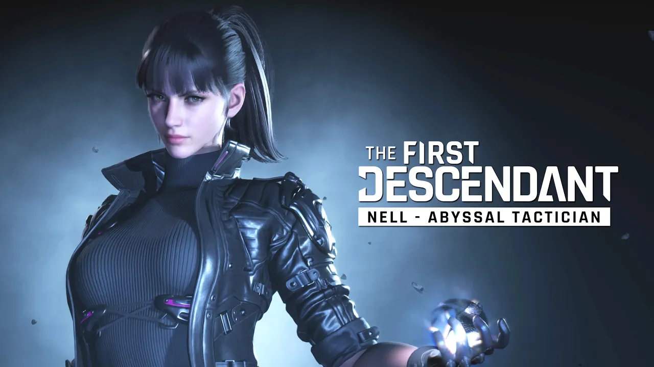The video opens with a dark, abstract scene, then transitions to a woman in a futuristic outfit in a desolate landscape,…
