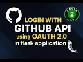 GitHub OAuth Login in Flask App Secure Login System in Python