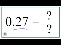 0 27 as a Fraction simplest form