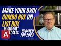 Combo and List Boxes Setup and Formatting in Access Databases