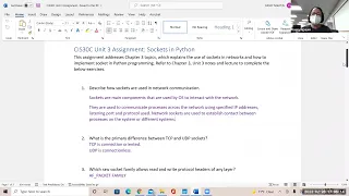 CIS30C Unit 3 Lecture Socket Programming in Python