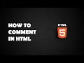 How to comment in Html