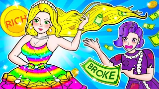 Paper Dolls Poor Rapunzel Want Become Rich And Mother Save Daughter Rapunzel Family 