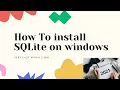 How to Install SQLite ON WINDOWS 10 SQL How to environment variable path 2021 Spicy Jerks