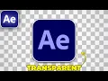 How to EXPORT TRANSPARENT in After Effects