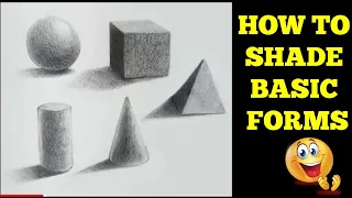 How to Shade Basic Forms - Pencil Tutorial Pencil shading Shapes