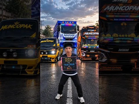 Truk pasir vs Mobil pickup vs Bus telolet #shortvideo #bustelolet #trukpasir #pickup #telolet