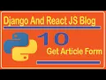 10 Get Article In A Form - Django And React JS Blog