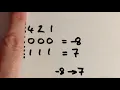 Range of numbers using 2 s complement