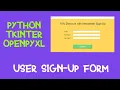Building Newsletter Sign-up using Openpyxl Python Tkinter