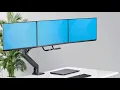Triple Monitor Desk Mount for up to 27 inch flat screen monitors - Video 13 of 1