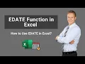 EDATE Function in Excel Formula How to Use EDATE in Excel