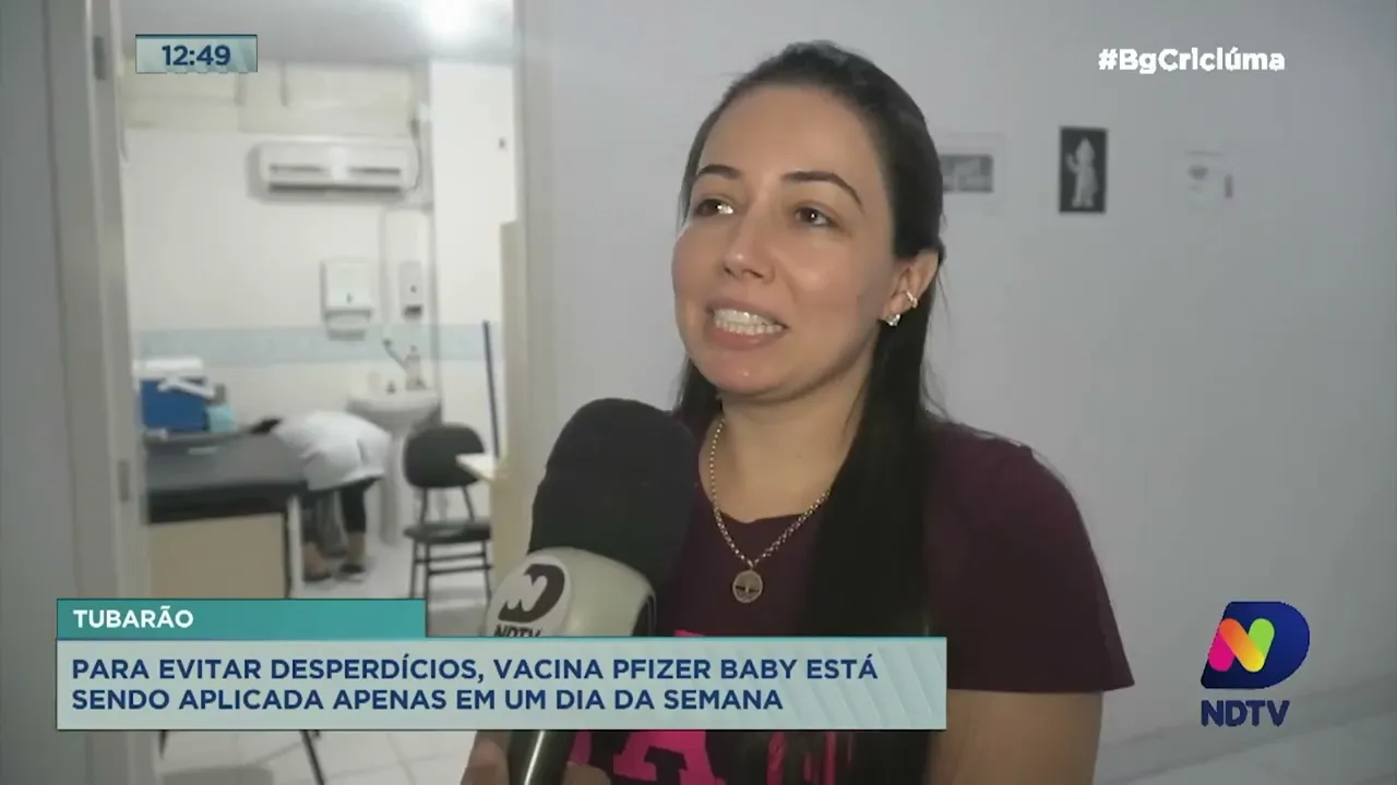 Para evitar desperdícios, vacina Pfizer Baby é aplicada apenas em um dia da semana em Tubarão