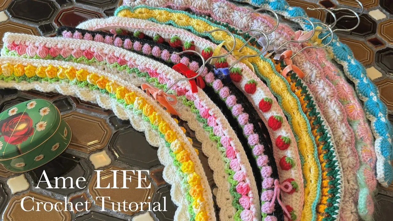 簡単なヴィンテージ風ハンガーの編み方🧶初心者向け｜How to crochet a Hanger cover | Easy Tulip Crochet Tutorial