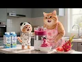 Ginger Mama Cat Cook Delicious Dishes with Dragon Fruit Grown by Grandma Cat Funny Cat s