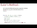 Euler s Method Solving Differential Equation using Wolfram Mathematica Numerical Methods