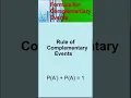 Formula for Complementary Events of Probability B Statistics