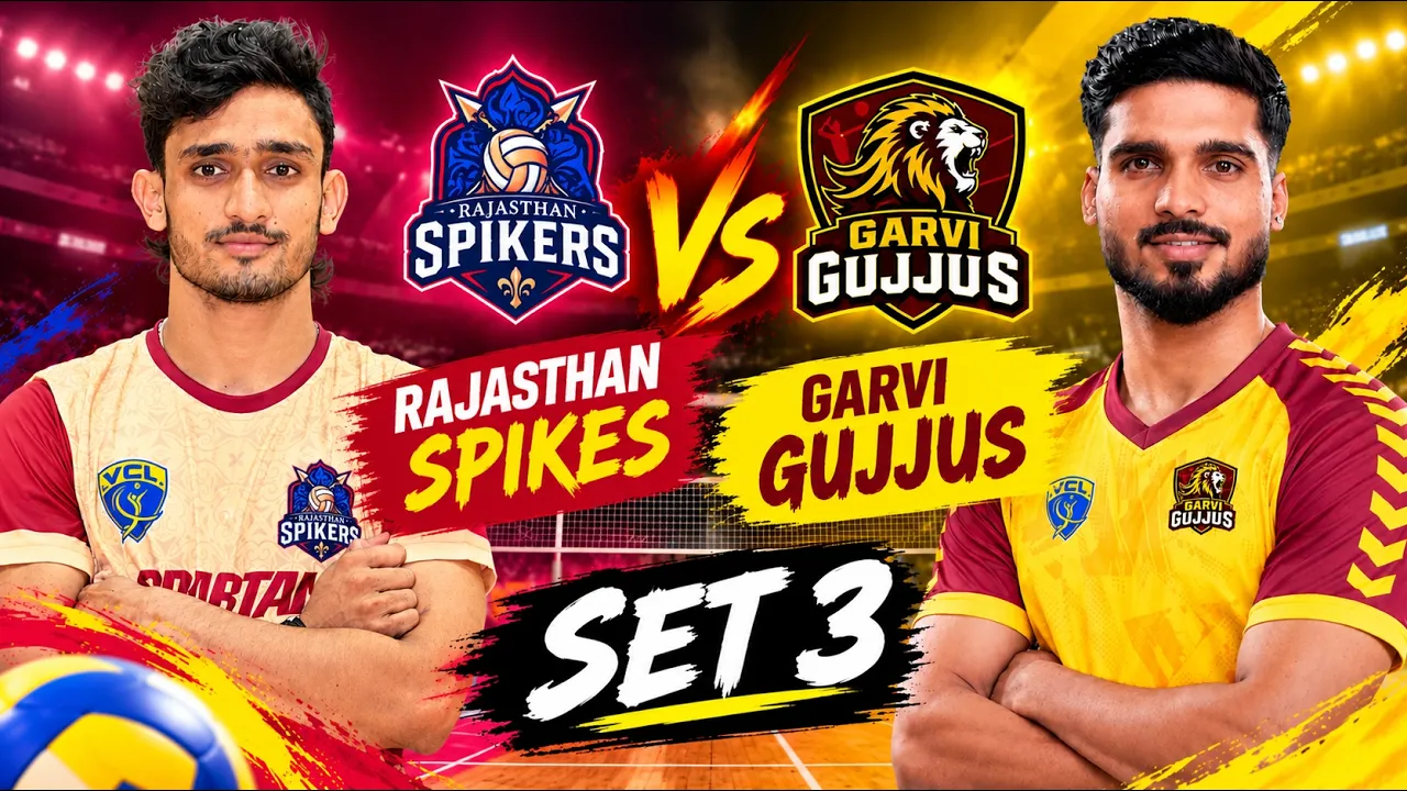 | SET 3 | Rajasthan Spikers VS Garvi Gujjus | Volleyball champion League |