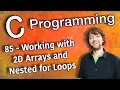 C Programming Tutorial 85 - Working with 2D Arrays and Nested for Loops